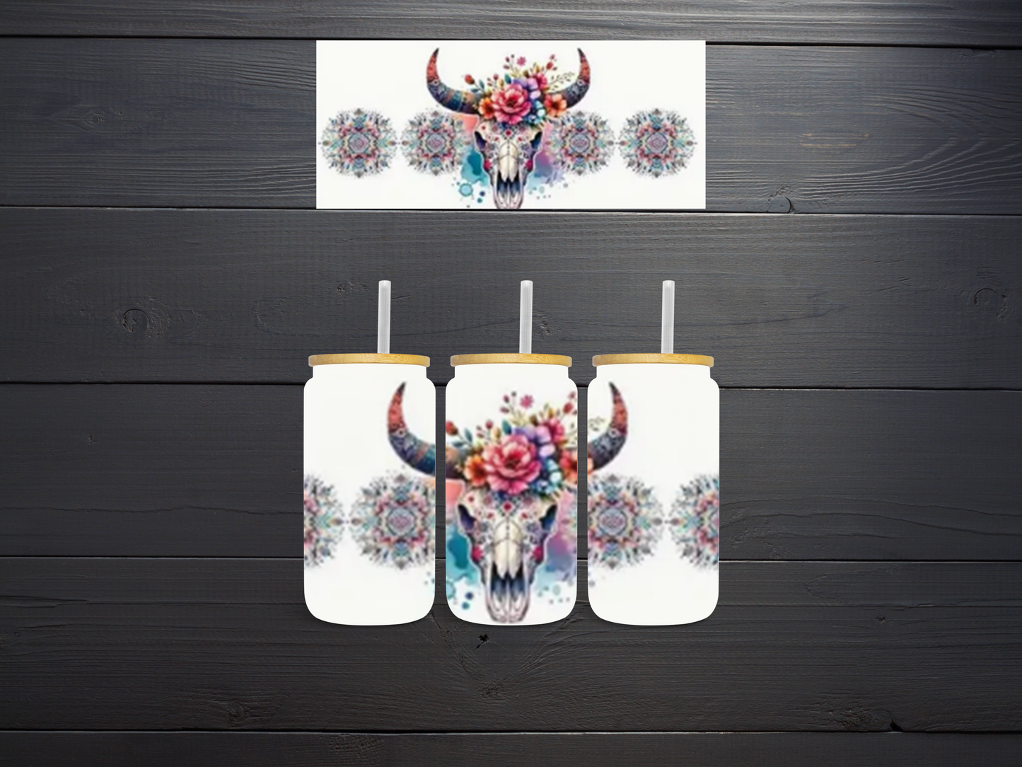 Flowers & Colors "Cow Skulls"
