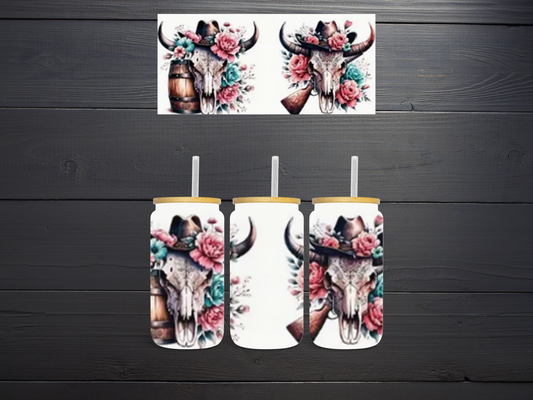 Barrels, Guns, Cow Skulls