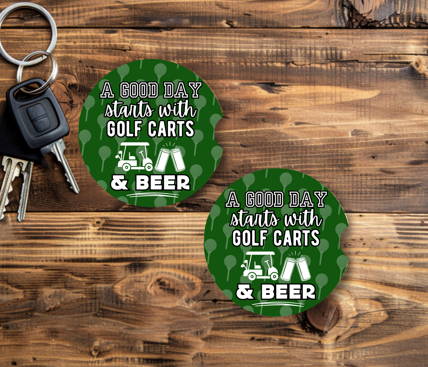Golf Dads - 2 Piece Car Coaster Set
