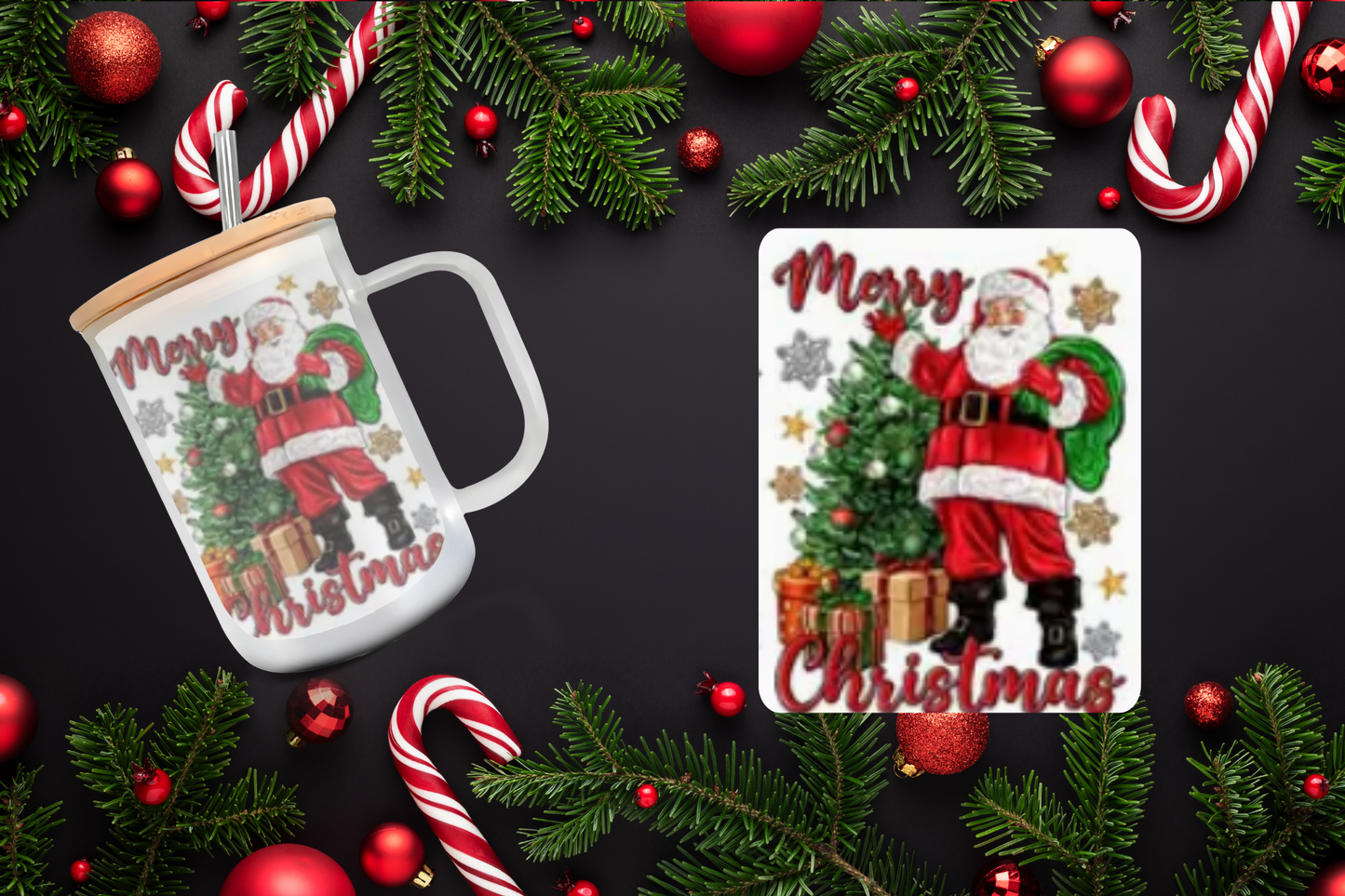 16oz - Santa "Merry Christmas"
