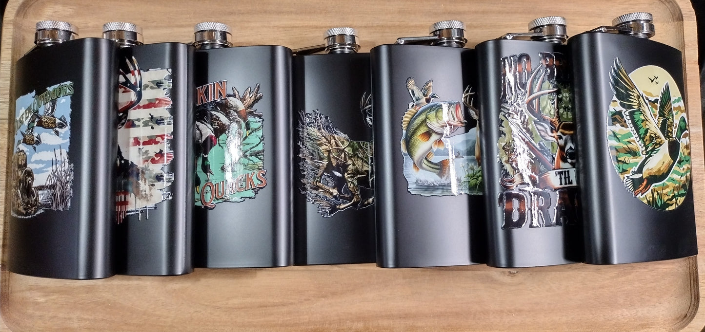 Black 8oz Hip Flask